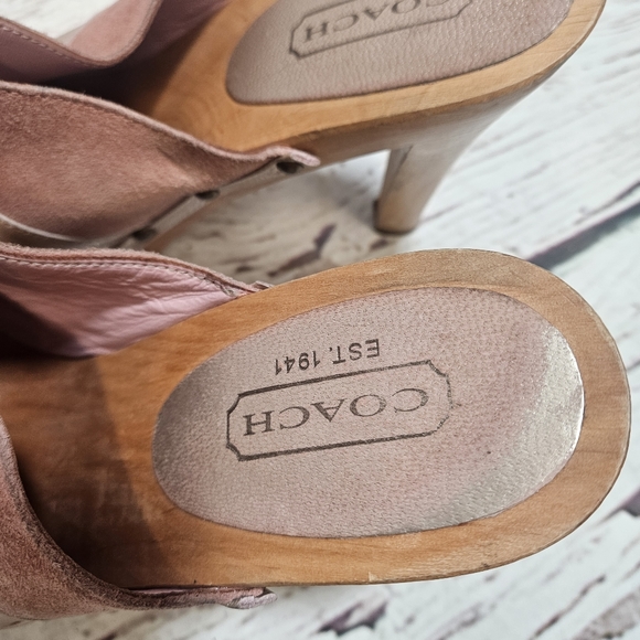 Coach pink wood clog heels - Picture 12 of 16